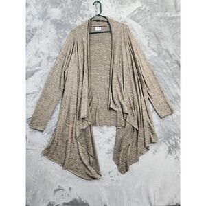 Nina‎ Capri Cardigan Sweater Womens M Beige Lightweight Draped Open Front Knit